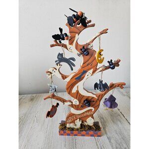 Wooden Halloween tree ornament ghost cat spider decor unique very unique